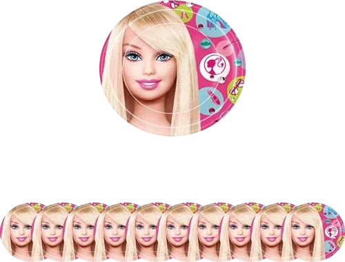 Vienkartinės lėkštutės Barbie 23cm, 10 vnt.