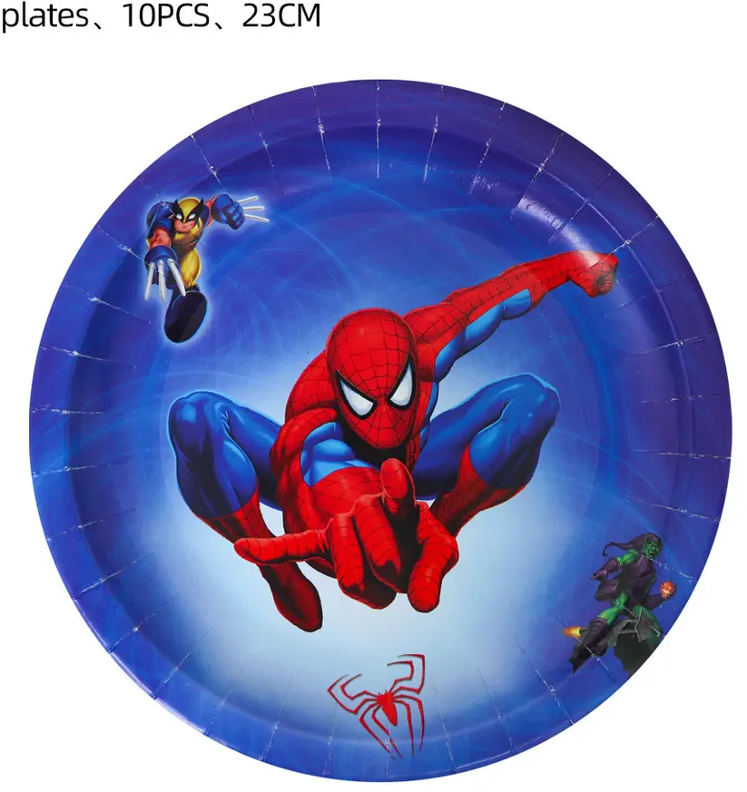 Vienkartinės lėkštutės „Žmogus voras” (Spiderman) 23cm – 10 vnt