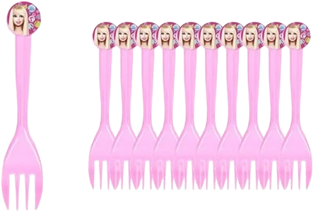 Vienkartinės šakutės Barbie, 10 vnt.