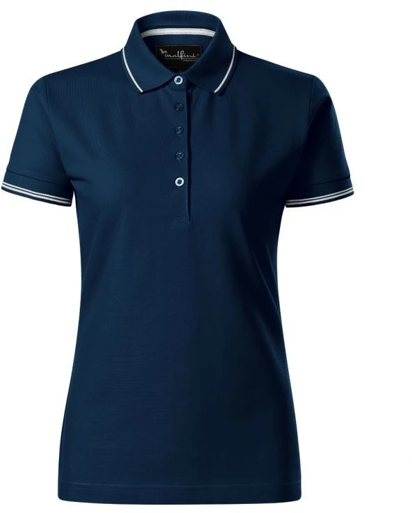 Vienspalviai polo marškinėliai Malfini Perfection W MLI-25302, tamsiai mėlyni