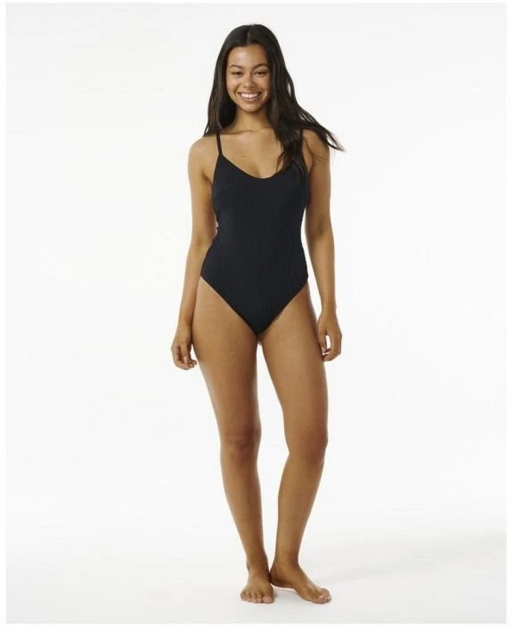 Vientisas maudymosi kostiumėlis Rip Curl Premium Surf Cheeky, juodas