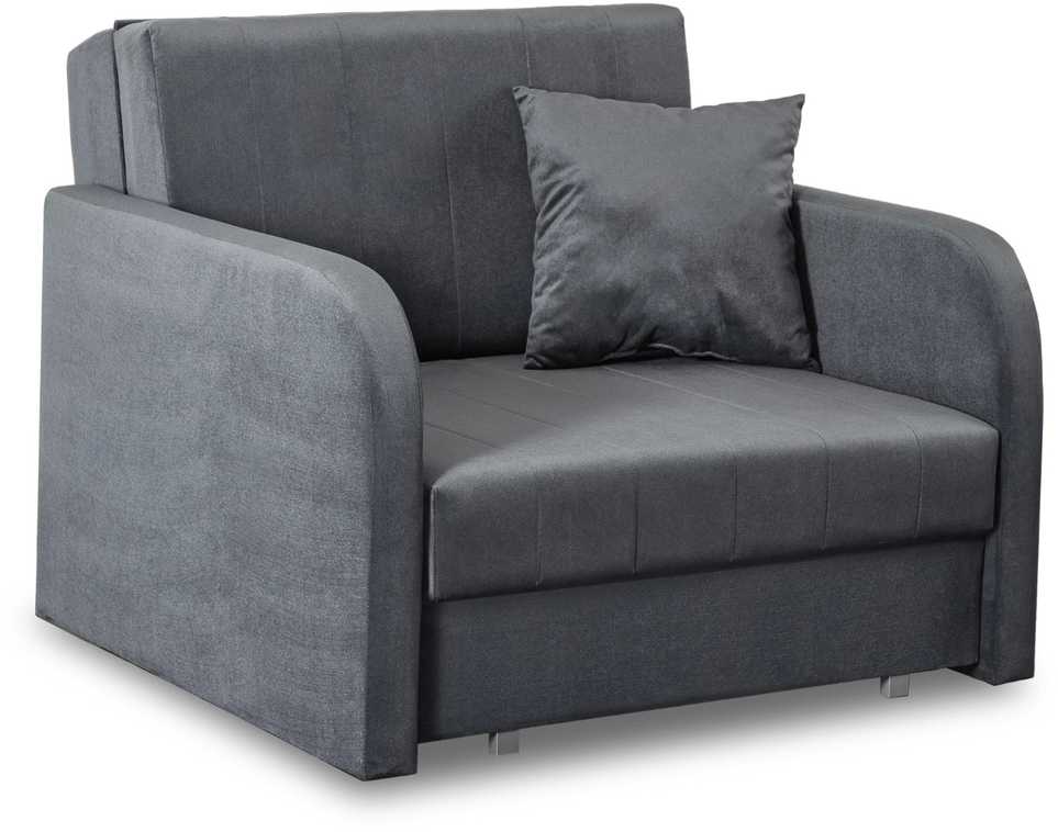 Mebel Elite Vienvietis fotelis-lova, miegamoji vieta 195 × 82 cm, pilkas