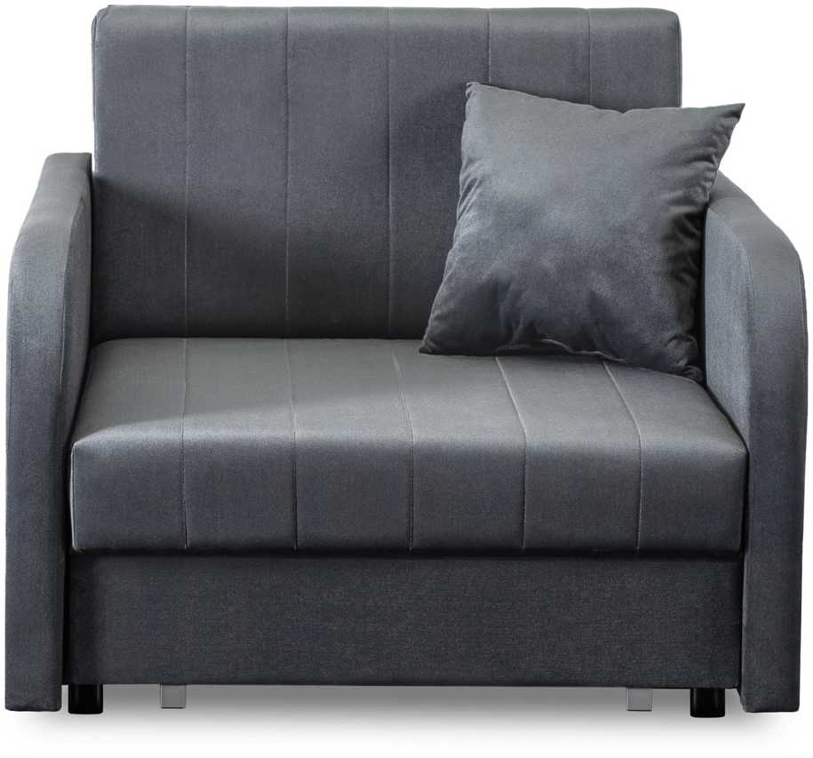 Mebel Elite Vienvietis fotelis-lova, miegamoji vieta 195 × 82 cm, pilkas