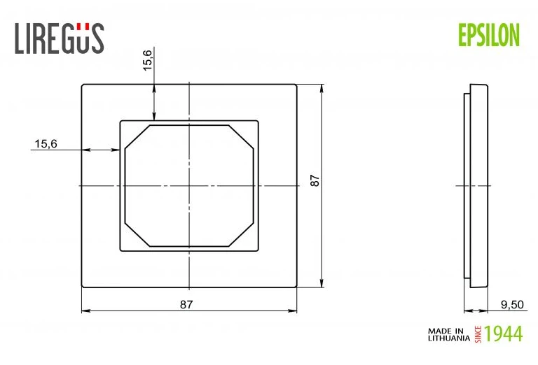 Liregus Vienvietis rėmelis EPSILON, baltas