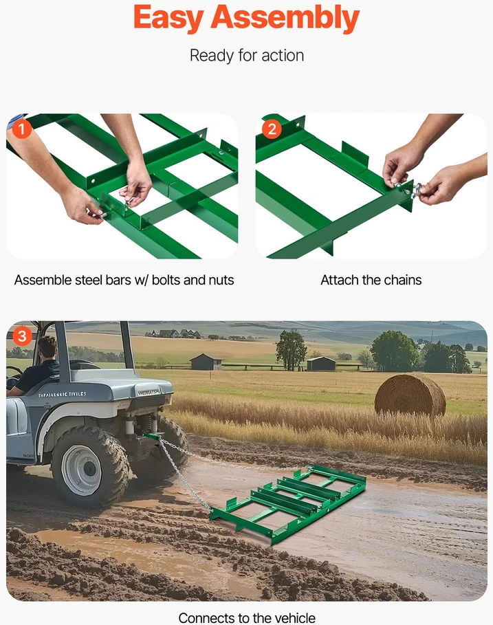 VEVOR 4 ft tempimo arklas su važiuokle