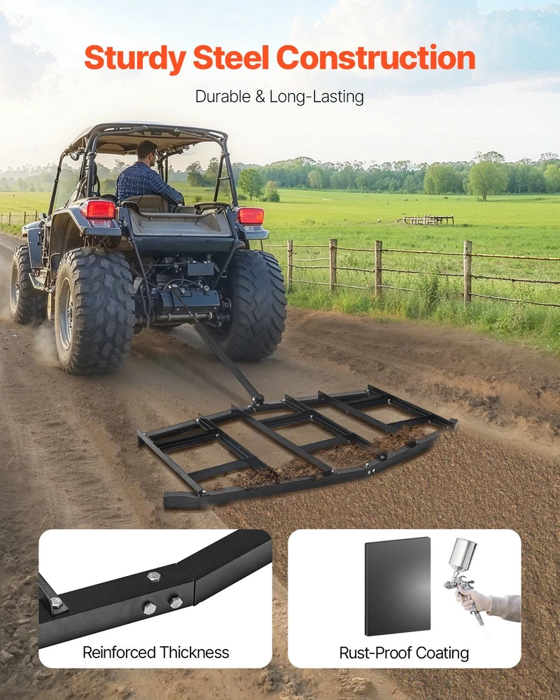 VEVOR Plieninis vilktis žvyrui ATV UTV 215 cm