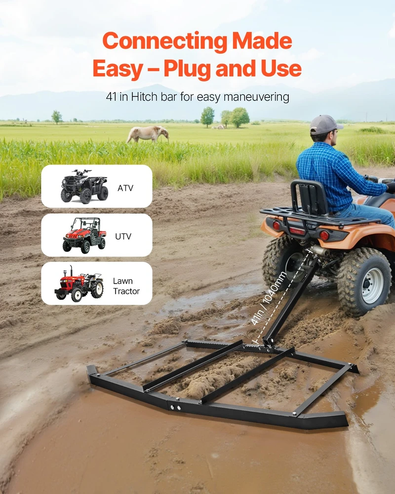 Vevor 72 colių pločio velkama akėčių plėtinė ATV UTV