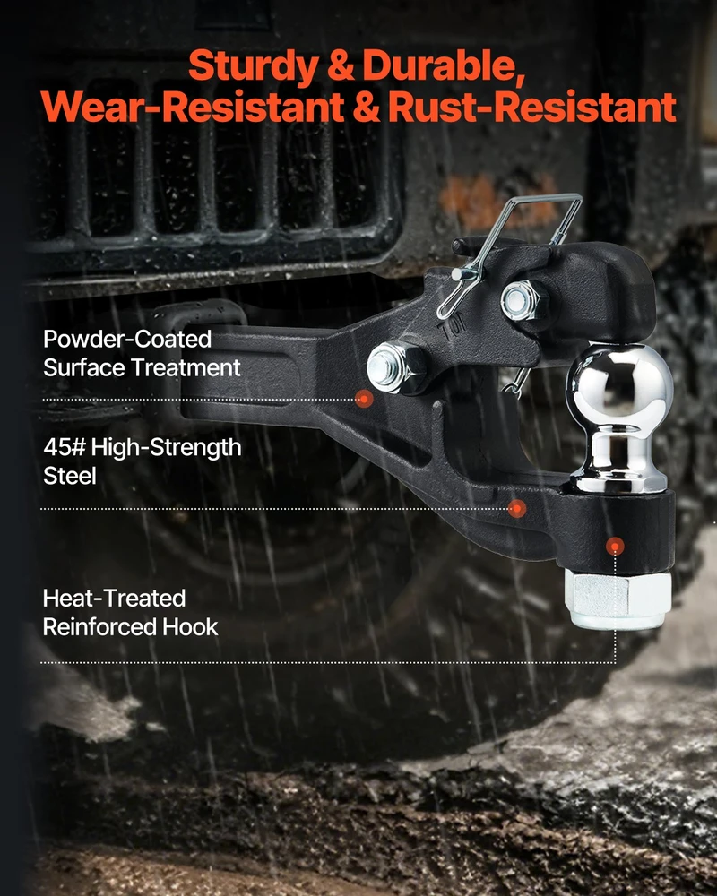 VEVOR Pintle jungtis su 5-7,6 cm žiedo kabliu 7256 kg