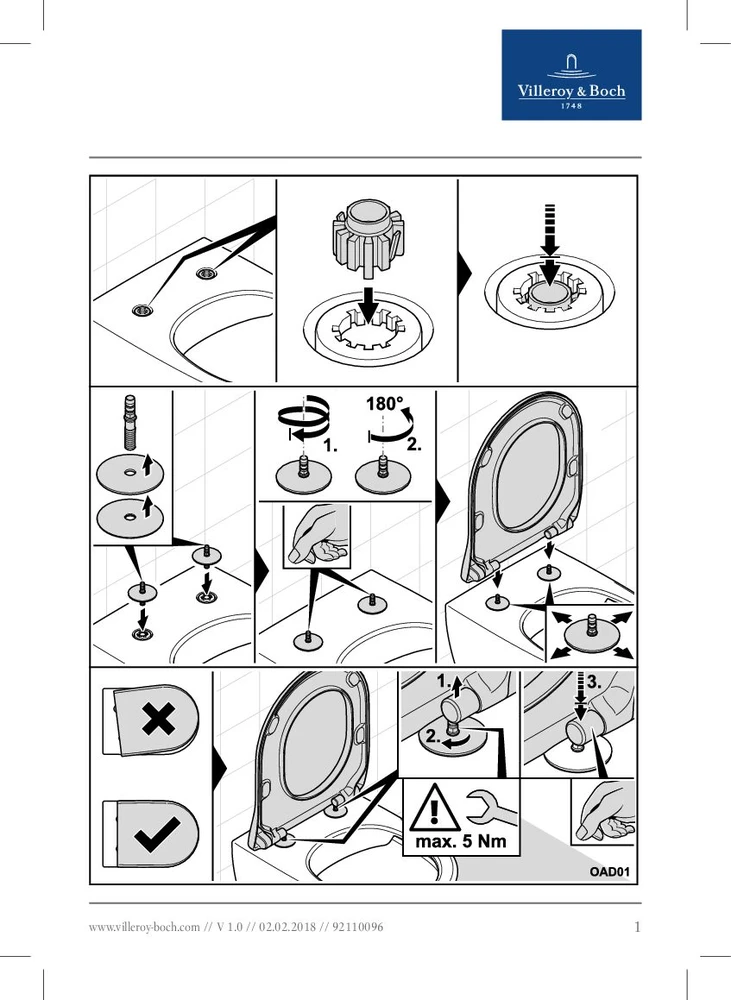 Villeroy & Boch VILLEROY&BOCH Subway 2.0, dangtis Almond su lėtu nusileidimu