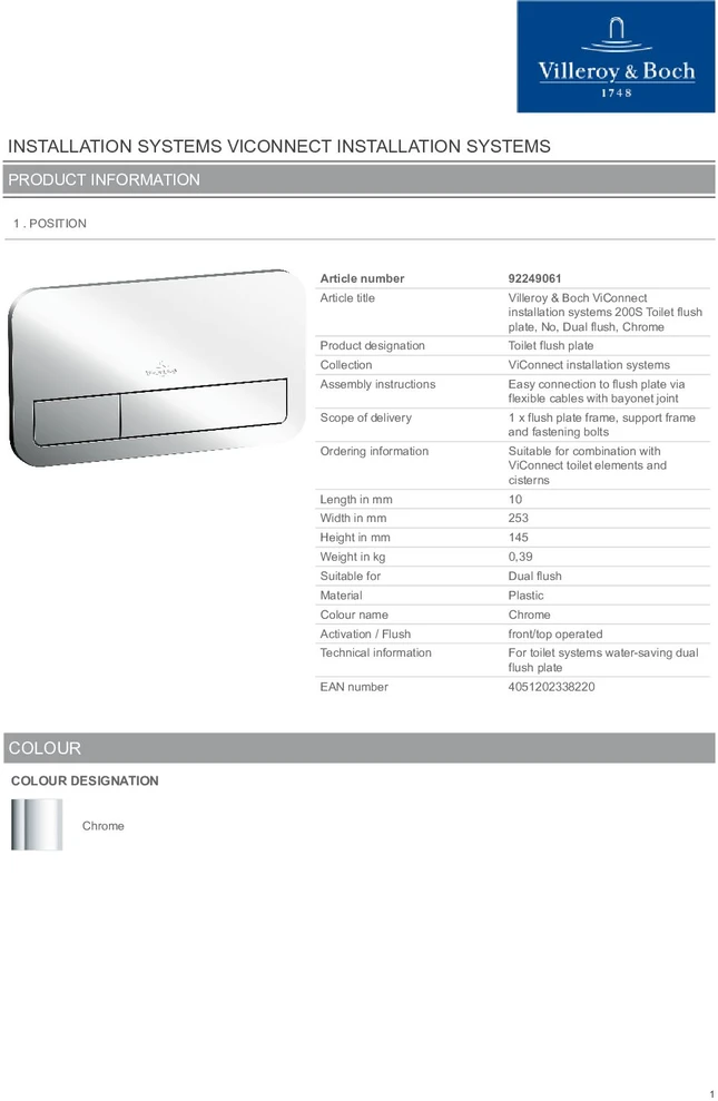 Foscam ViConnect E200 wc mygtukas, chromas