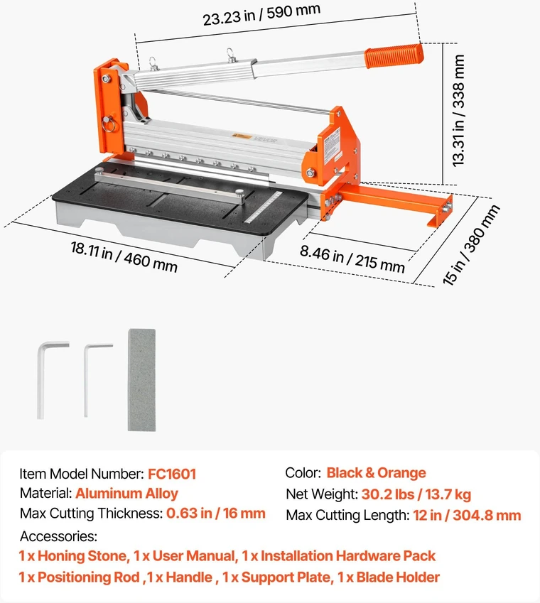 VEVOR Vinilo grindų pjaustyklė, 16mm laminatas