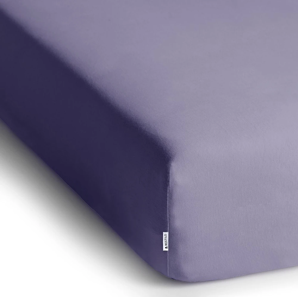 DecoKing Violetinė paklodė su guma Amber AmeliaHome 180–200 × 200 + 30 cm