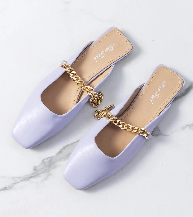 Violetinės elegantiškos Baras šlepetės