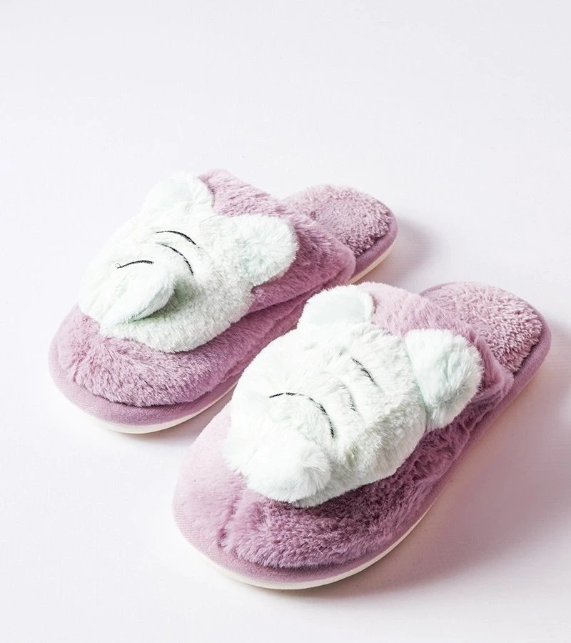 Violetinės ir žalios minkštos Bee šlepetės