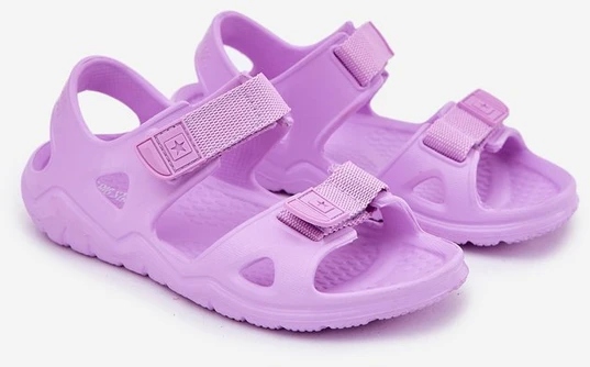 Violetinės spalvos patogios putų basutės vaikams