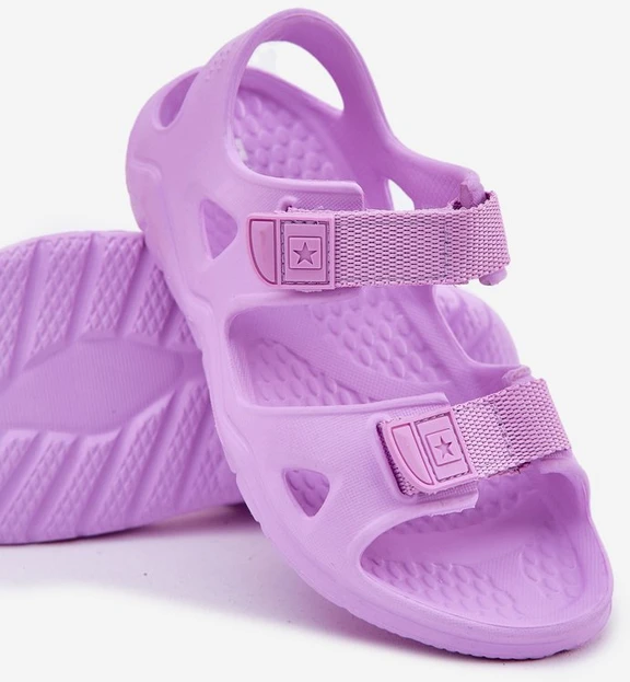 Violetinės spalvos patogios putų basutės vaikams