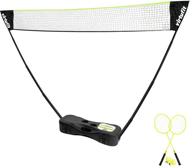 VIRTUFIT 2 VIENAME NEŠIOJAMAS BADMINTONO IR TENISO RINKINYS - SU DĖKLU IR RAKETĖMIS