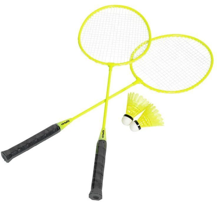 VIRTUFIT 2 VIENAME NEŠIOJAMAS BADMINTONO IR TENISO RINKINYS - SU DĖKLU IR RAKETĖMIS