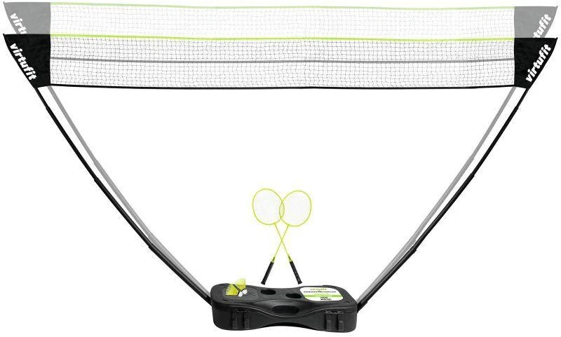 VIRTUFIT 2 VIENAME NEŠIOJAMAS BADMINTONO IR TENISO RINKINYS - SU DĖKLU IR RAKETĖMIS