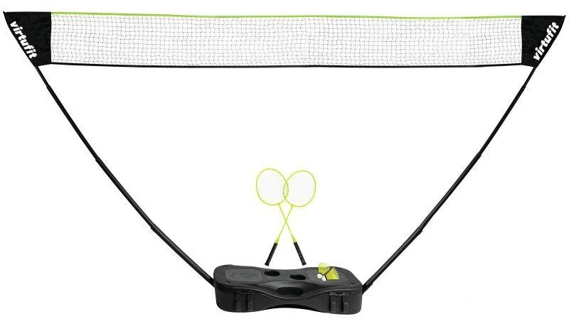 VIRTUFIT 2 VIENAME NEŠIOJAMAS BADMINTONO IR TENISO RINKINYS - SU DĖKLU IR RAKETĖMIS