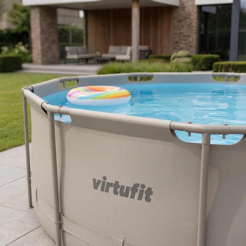 VIRTUFIT apvalus baseinas 366 cm su filtravimo siurbliu, smėlio spalvos