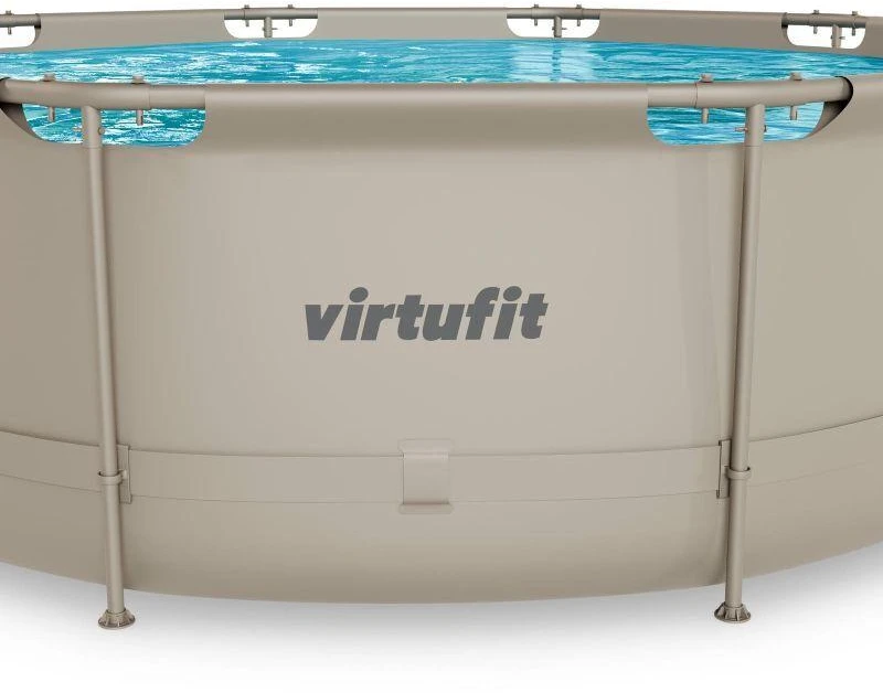 VIRTUFIT apvalus baseinas 366 cm su filtravimo siurbliu, smėlio spalvos