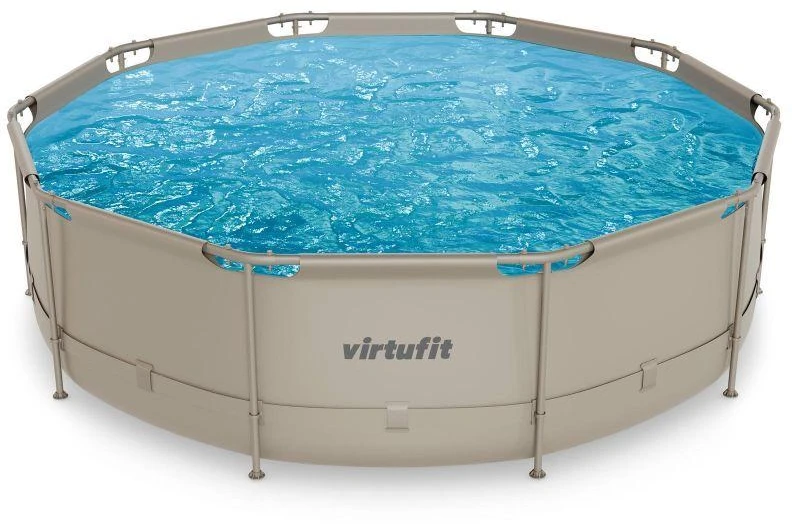 VIRTUFIT apvalus baseinas 366 cm su filtravimo siurbliu, smėlio spalvos