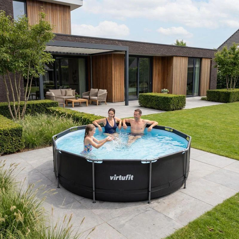 VIRTUFIT APVALUS BASEINAS 366 CM SU FILTRO SIURBLIU