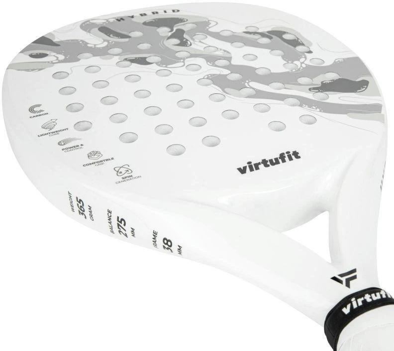 VIRTUFIT HIBRIDINĖ PADEL RAKETĖ - BALTA-PILKA