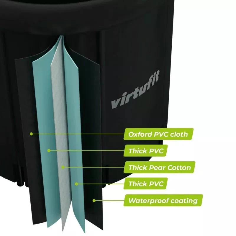 VIRTUFIT LEDINĖ VONIA XXL - 375 LITRAI - ANTRACITO SPALVOS - SU PRIEDAIS