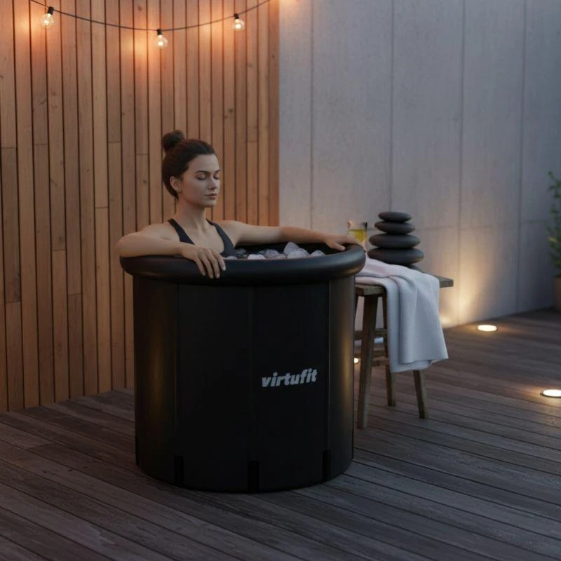 VIRTUFIT LEDINĖ VONIA XXL - 375 LITRAI - ANTRACITO SPALVOS - SU PRIEDAIS