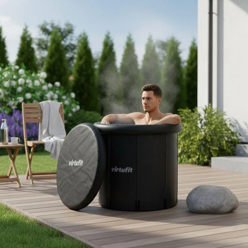 VIRTUFIT LEDINĖ VONIA XXL - 375 LITRAI - ANTRACITO SPALVOS - SU PRIEDAIS