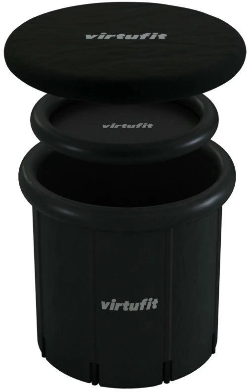 VIRTUFIT LEDINĖ VONIA XXL - 375 LITRAI - ANTRACITO SPALVOS - SU PRIEDAIS