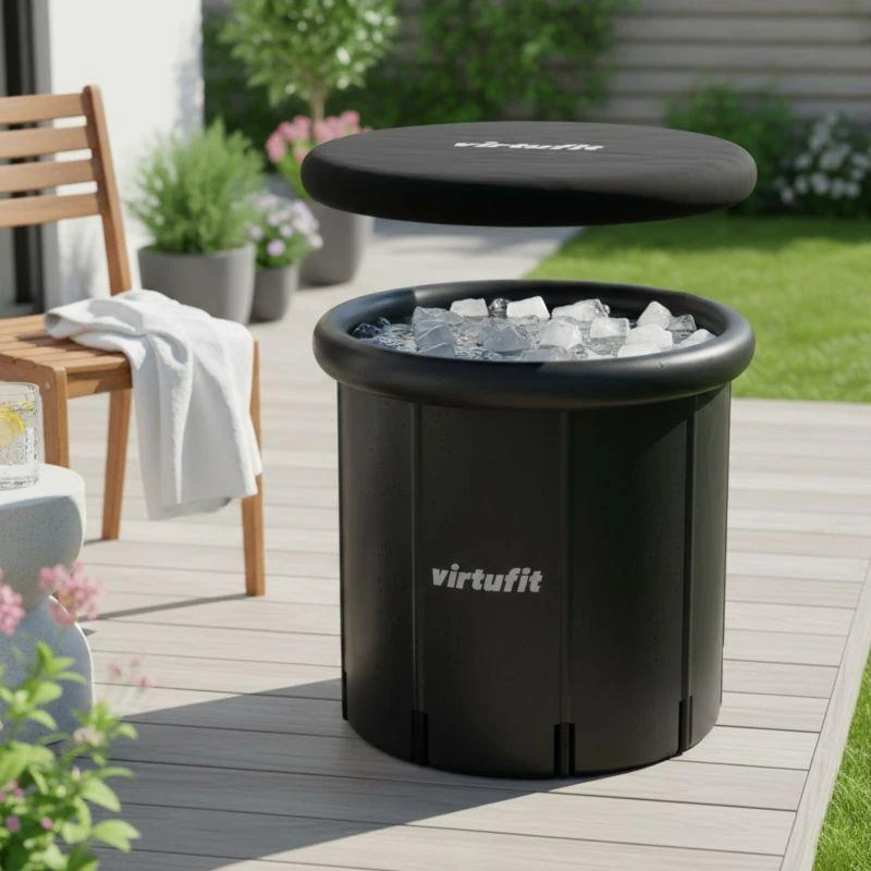 VIRTUFIT LEDINĖ VONIA XXL - 375 LITRAI - ANTRACITO SPALVOS - SU PRIEDAIS
