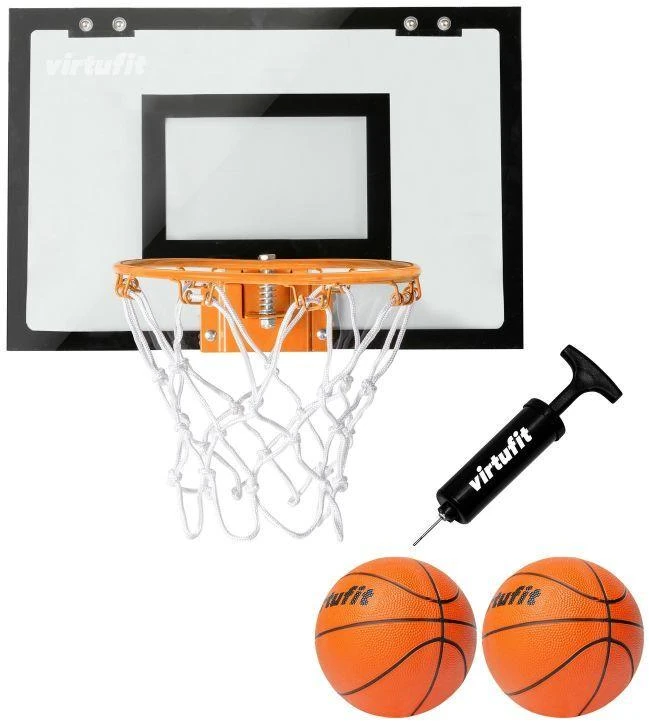 Interplastic VIRTUFIT PRO MINI KREPŠINIO LENTA SU 2 KAMUOLIAIS IR POMPA - JUODA