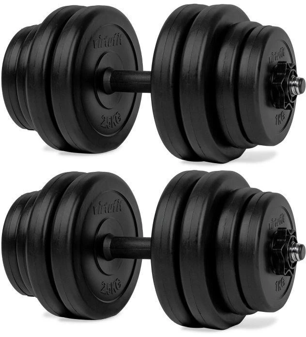 VIRTUFIT REGULIUOJAMASIS HANTELIŲ RINKINYS - VINILINIS - 2 X 14 KG