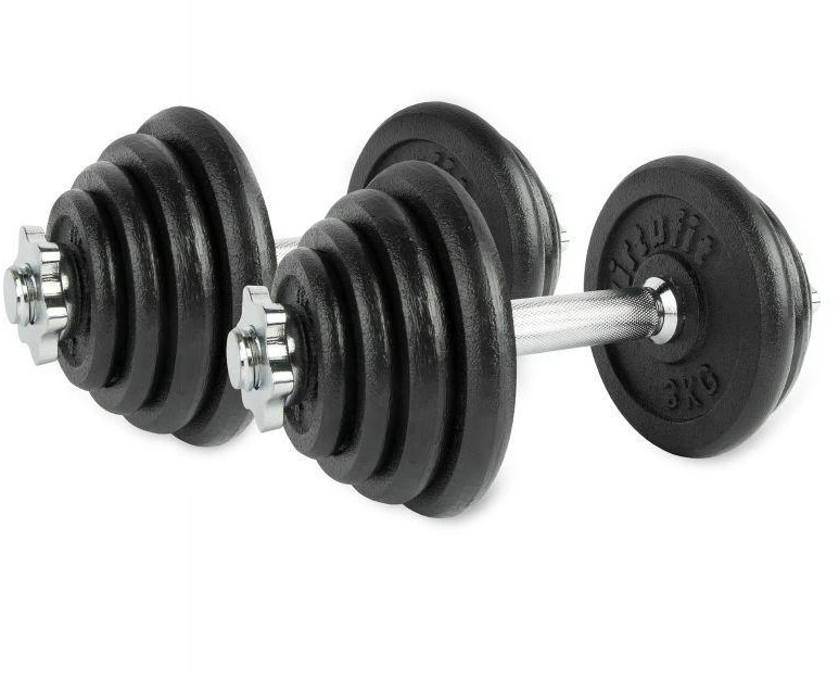 VIRTUFIT REGULIUOJAMŲ PRO HANTELIŲ RINKINYS - ŠTANGOS RINKINYS - KETAUS - 1 X 15 KG