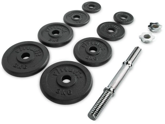 VIRTUFIT REGULIUOJAMŲ PRO HANTELIŲ RINKINYS - ŠTANGOS RINKINYS - KETAUS - 1 X 15 KG