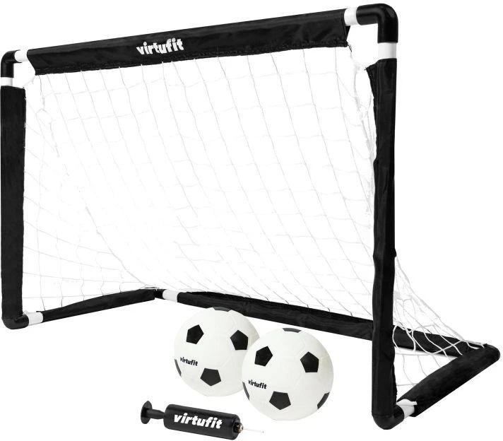 VIRTUFIT VAIKIŠKŲ FUTBOLO VARTŲ KOMPLEKTAS SU 2 KAMUOLIAIS IR POMPA - FUTBOLO VARTAI - 92