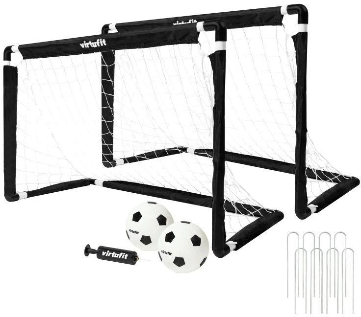 VIRTUFIT VAIKIŠKŲ FUTBOLO VARTŲ KOMPLEKTAS SU 2 KAMUOLIAIS IR POMPA - FUTBOLO VARTAI - 92
