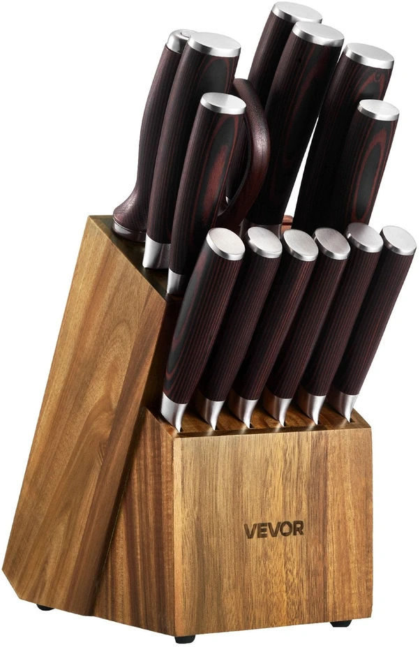 Virtuvinių peilių rinkinys VEVOR KD47M3MM45-15PCS, 15 dalių
