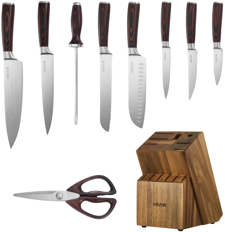 Virtuvinių peilių rinkinys VEVOR KD47M3MM45-15PCS, 15 dalių