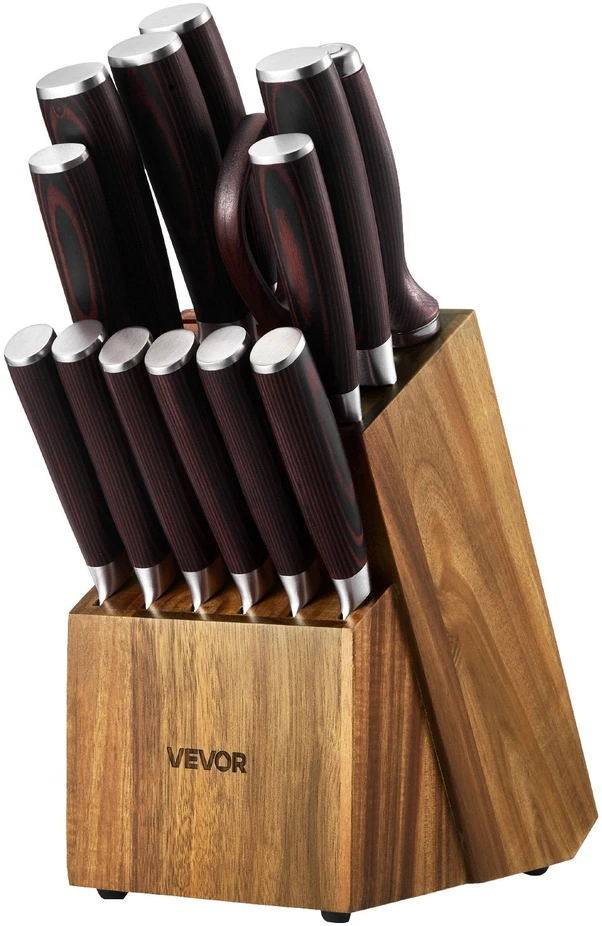Virtuvinių peilių rinkinys VEVOR KD47M3MM45-15PCS, 15 dalių