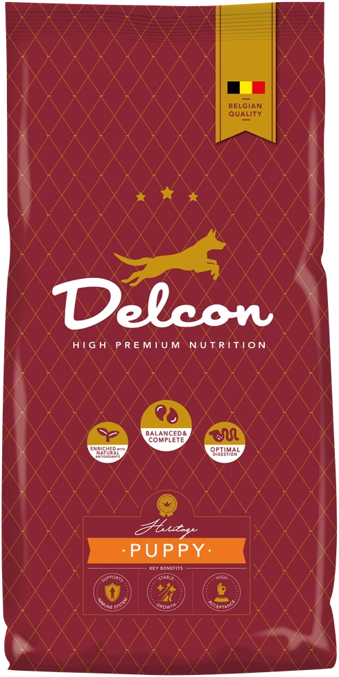 Delcon Visavertis pašaras mažiems šuniukams PUPPY, didelių veislių šunims / 12 kg