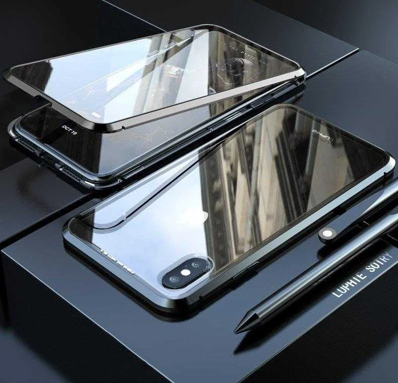 Wozinsky Full Magnetic Full Body Front and Back with built-in glass Vivo X60 dėklas telefonui juodos spalvos-dėklas telefonui skaidrus