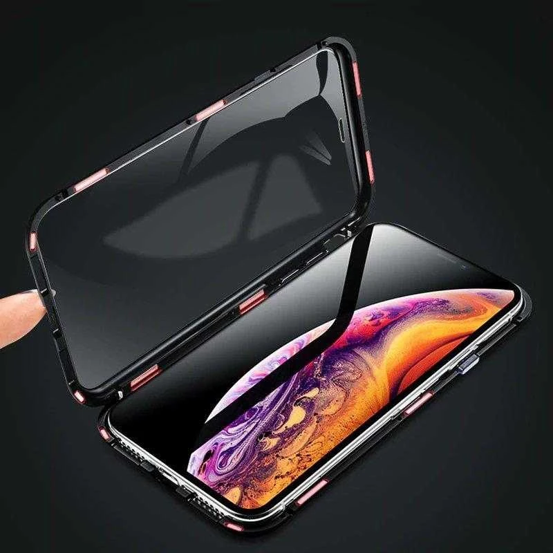 Wozinsky Full Magnetic Full Body Front and Back with built-in glass Vivo X60 dėklas telefonui juodos spalvos-dėklas telefonui skaidrus