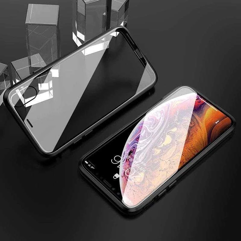Wozinsky Full Magnetic Full Body Front and Back with built-in glass Vivo X60 dėklas telefonui juodos spalvos-dėklas telefonui skaidrus