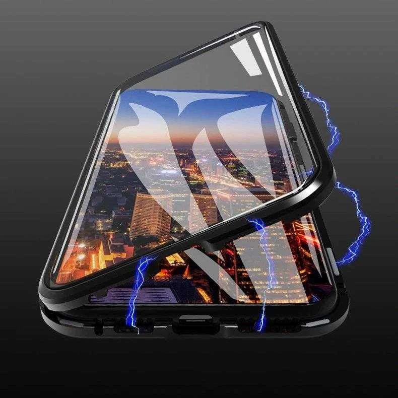 Wozinsky Full Magnetic Full Body Front and Back with built-in glass Vivo X60 dėklas telefonui juodos spalvos-dėklas telefonui skaidrus