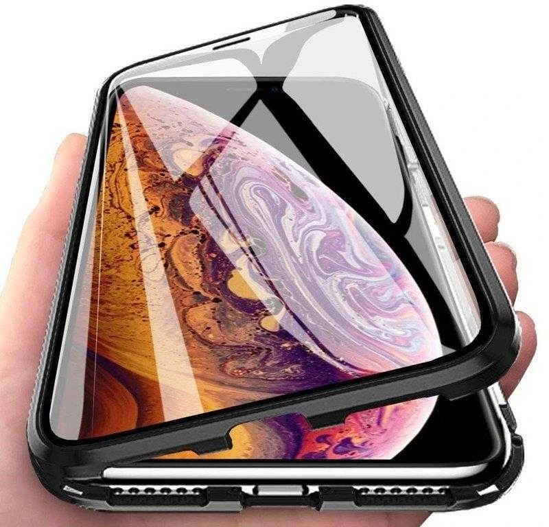 Wozinsky Full Magnetic Full Body Front and Back with built-in glass Vivo X60 dėklas telefonui juodos spalvos-dėklas telefonui skaidrus