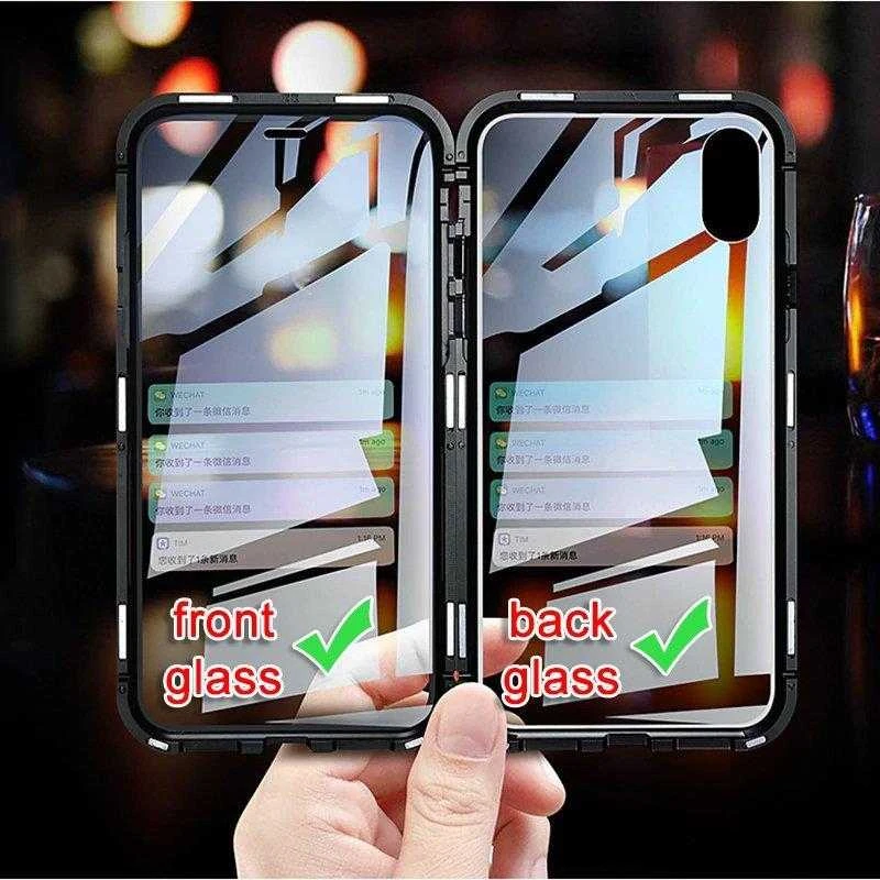 Wozinsky Full Magnetic Full Body Front and Back with built-in glass Vivo X60 dėklas telefonui juodos spalvos-dėklas telefonui skaidrus